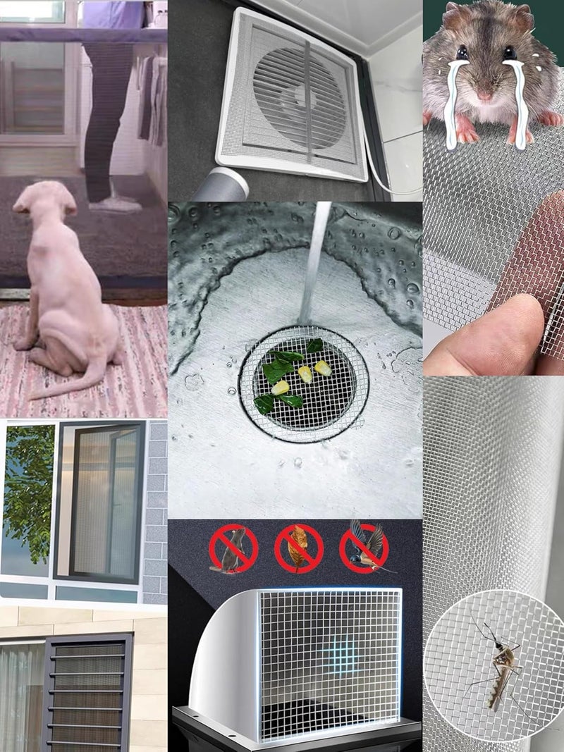 MSJSZP 20 Mesh 304 Stainless Steel Wire Mesh - 40×300cm (15.7×118 Inch) 0.19mm, Rustproof for Garden, Pet Cage & Vent Bug Control - Image 5